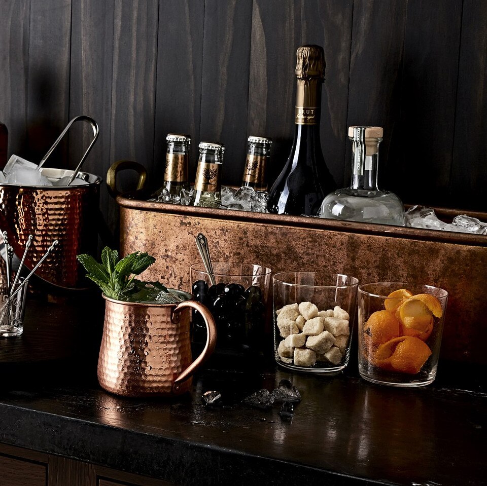 HammeredCopper Ice Bucket With Lid Williams Sonoma Australia